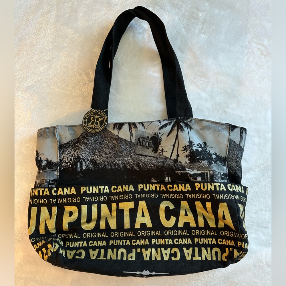 Robin Ruth Punta Cana Black and Gold Tote. Dominican Republic